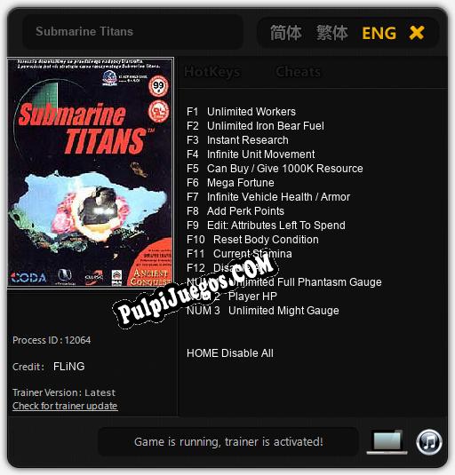 Submarine Titans: Trainer +15 [v1.9]