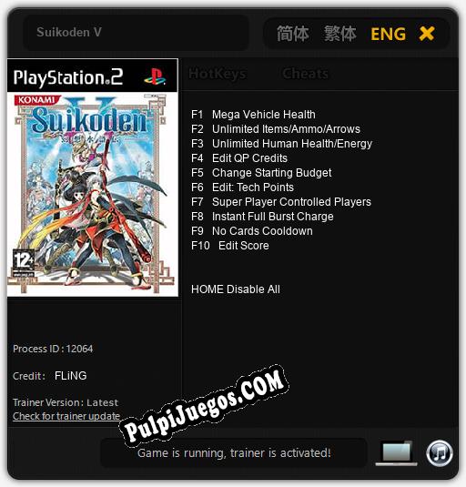 Suikoden V: Treinador (V1.0.30)