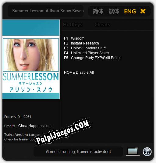 Summer Lesson: Allison Snow Seven Days Garden: Cheats, Trainer +5 [CheatHappens.com]