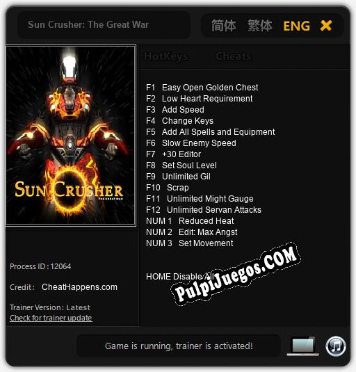 Entrenador liberado a Sun Crusher: The Great War [v1.0.8]