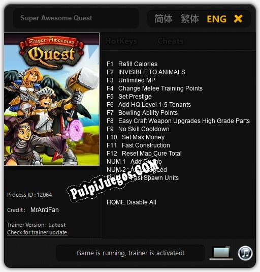 Entrenador liberado a Super Awesome Quest [v1.0.4]