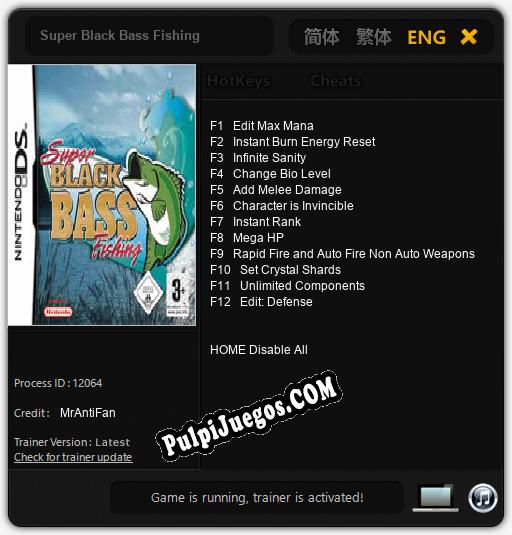 Super Black Bass Fishing: Cheats, Trainer +12 [MrAntiFan]