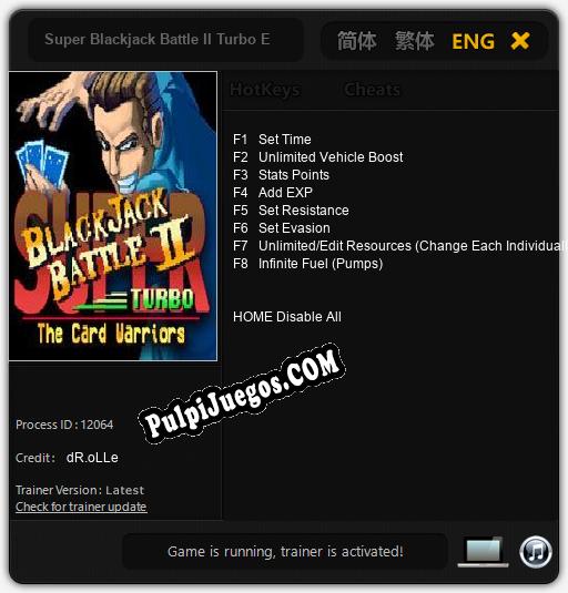 Entrenador liberado a Super Blackjack Battle II Turbo Edition [v1.0.6]