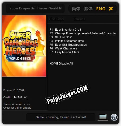 Super Dragon Ball Heroes: World Mission: Cheats, Trainer +7 [MrAntiFan]