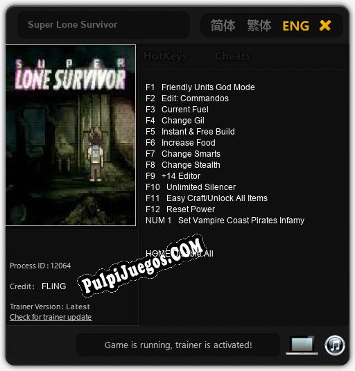 Entrenador liberado a Super Lone Survivor [v1.0.7]