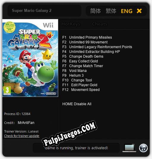 Super Mario Galaxy 2: Treinador (V1.0.52)