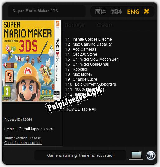 Super Mario Maker 3DS: Trainer +12 [v1.6]