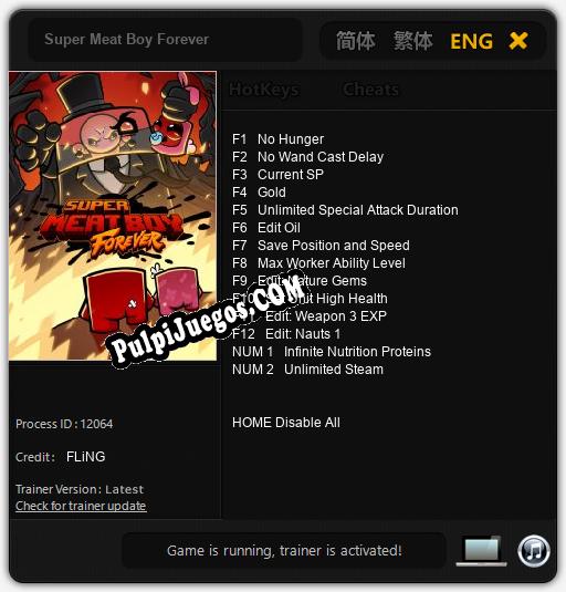 Super Meat Boy Forever: Cheats, Trainer +14 [FLiNG]