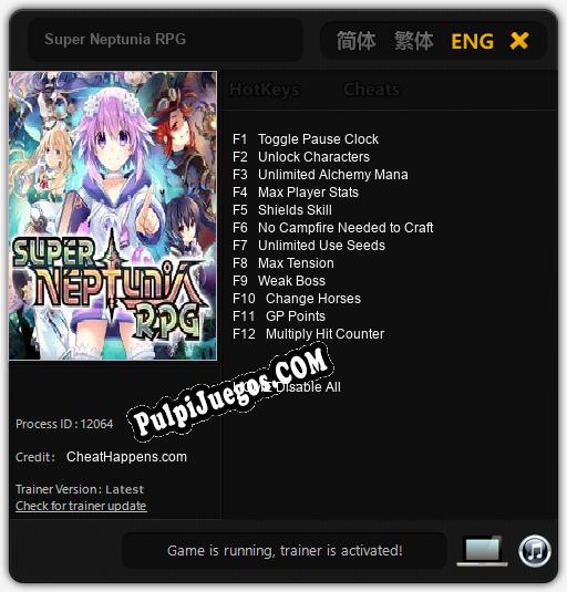 Super Neptunia RPG: Cheats, Trainer +12 [CheatHappens.com]