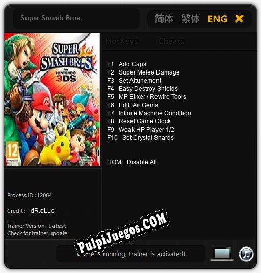 Super Smash Bros.: Cheats, Trainer +10 [dR.oLLe]