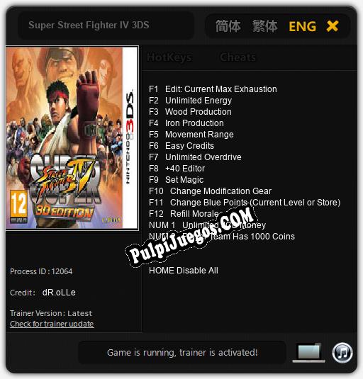 Super Street Fighter IV 3DS: Treinador (V1.0.42)