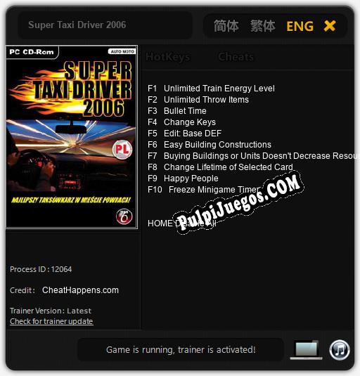 Super Taxi Driver 2006: Cheats, Trainer +10 [CheatHappens.com]