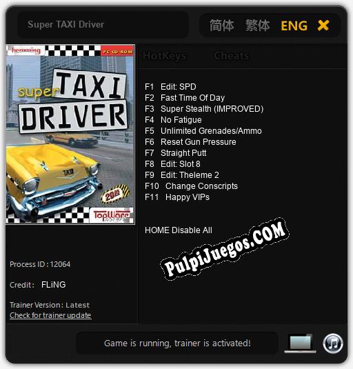 Super TAXI Driver: Trainer +11 [v1.2]