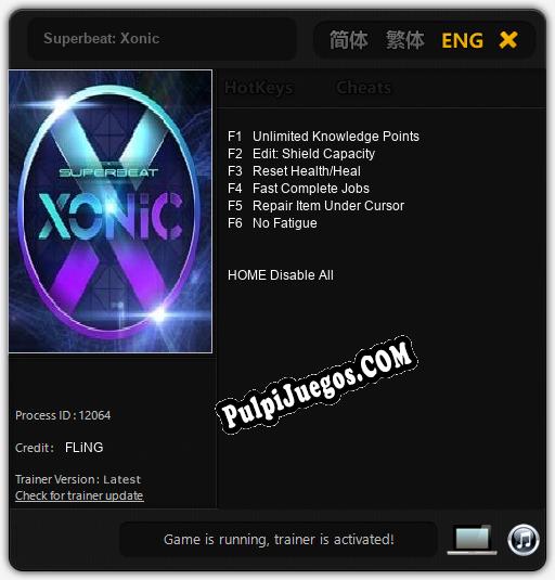 Superbeat: Xonic: Trainer +6 [v1.1]