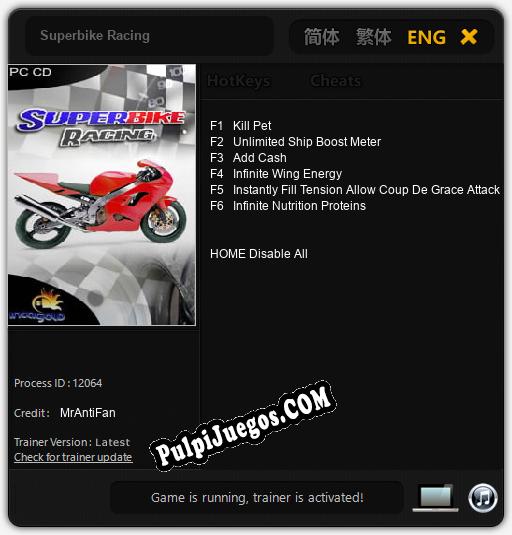 Superbike Racing: Cheats, Trainer +6 [MrAntiFan]