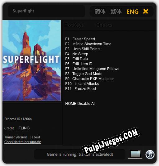 Superflight: Trainer +11 [v1.4]