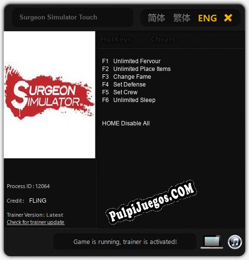 Surgeon Simulator Touch: Trainer +6 [v1.9]