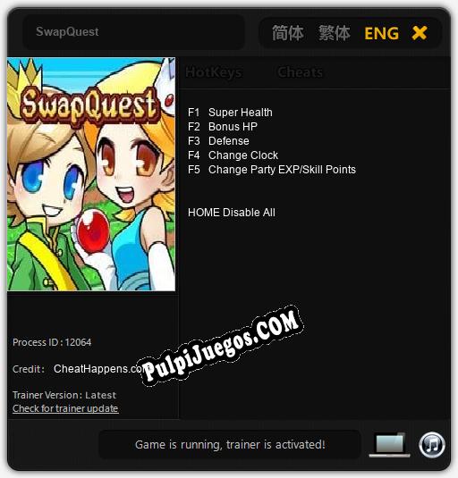 SwapQuest: Cheats, Trainer +5 [CheatHappens.com]