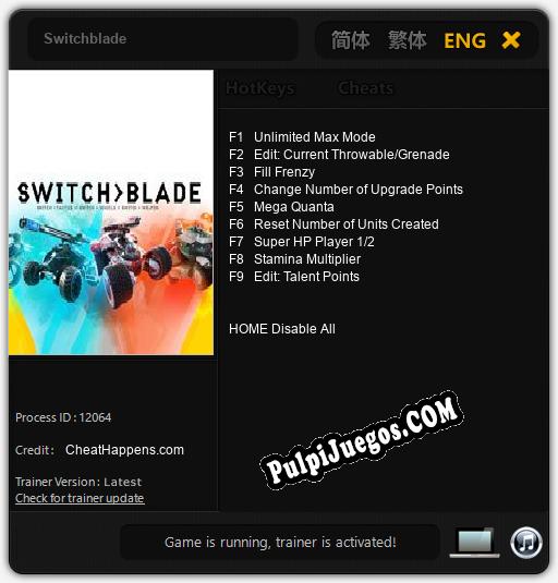 Entrenador liberado a Switchblade [v1.0.9]