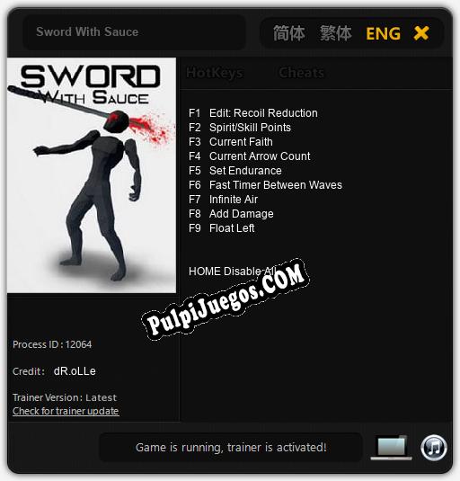 Sword With Sauce: Cheats, Trainer +9 [dR.oLLe]