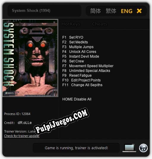 System Shock (1994): Treinador (V1.0.7)