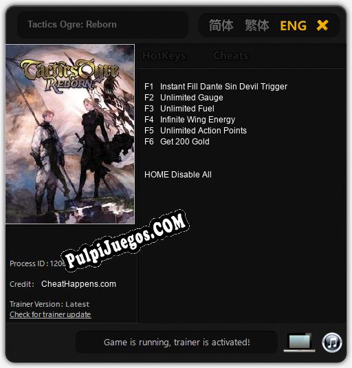 Tactics Ogre: Reborn: Treinador (V1.0.64)