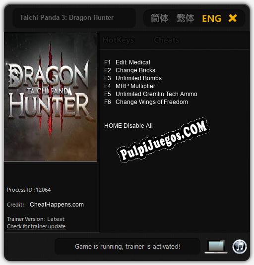 Taichi Panda 3: Dragon Hunter: Treinador (V1.0.87)