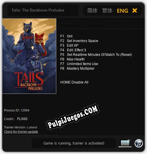 Entrenador liberado a Tails: The Backbone Preludes [v1.0.3]