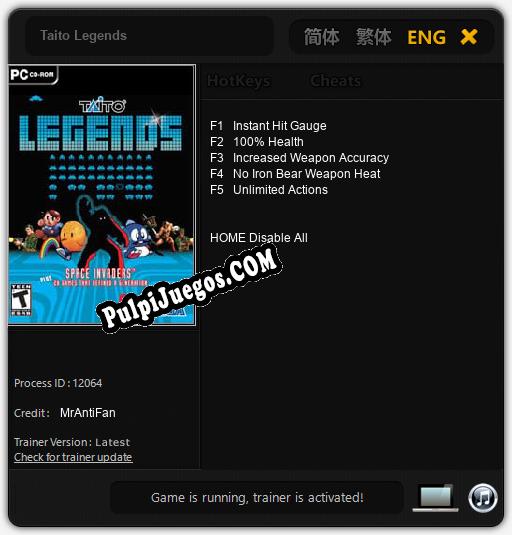 Taito Legends: Trainer +5 [v1.6]