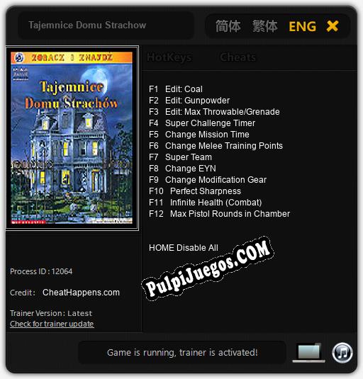 Tajemnice Domu Strachow: Cheats, Trainer +12 [CheatHappens.com]