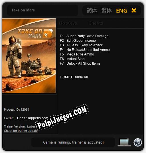 Entrenador liberado a Take on Mars [v1.0.9]