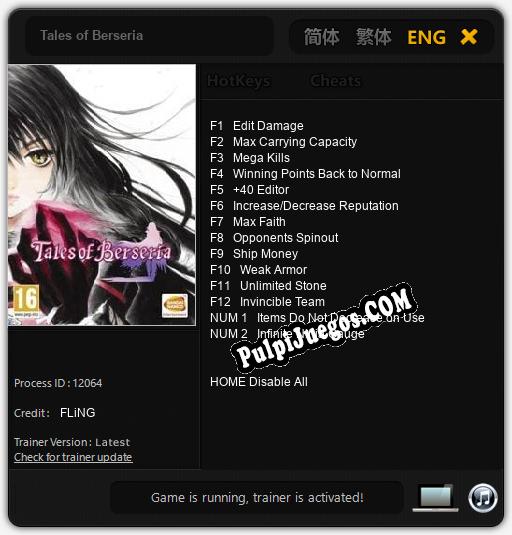 Entrenador liberado a Tales of Berseria [v1.0.5]