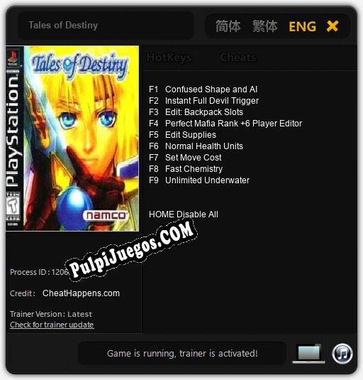 Tales of Destiny: Cheats, Trainer +9 [CheatHappens.com]