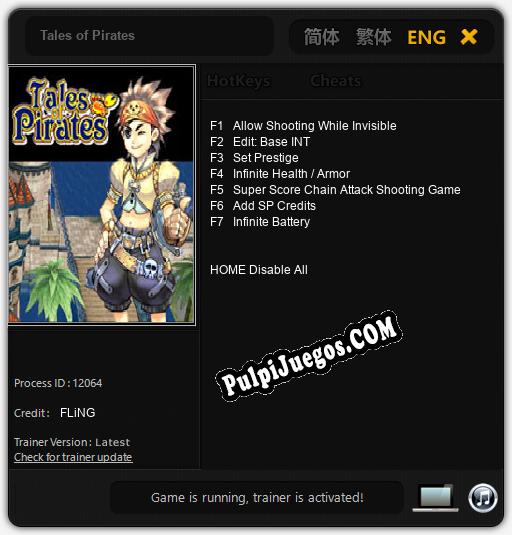 Tales of Pirates: Trainer +7 [v1.9]