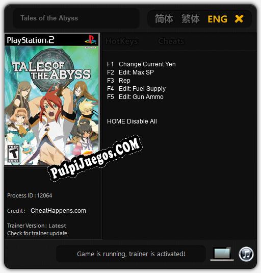 Tales of the Abyss: Trainer +5 [v1.8]