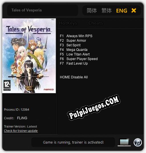 Entrenador liberado a Tales of Vesperia [v1.0.2]