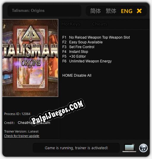 Entrenador liberado a Talisman: Origins [v1.0.3]