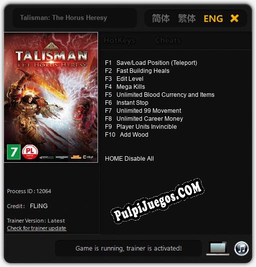 Talisman: The Horus Heresy: Cheats, Trainer +10 [FLiNG]