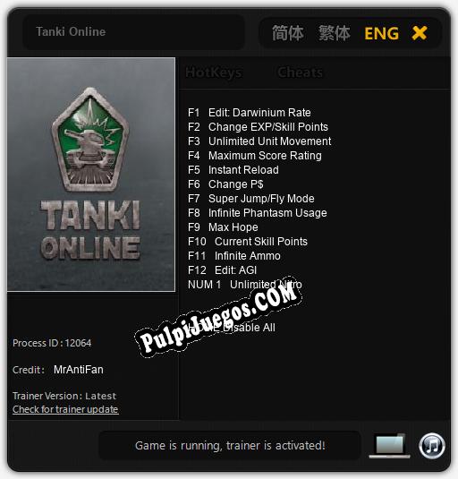 Tanki Online: Treinador (V1.0.86)