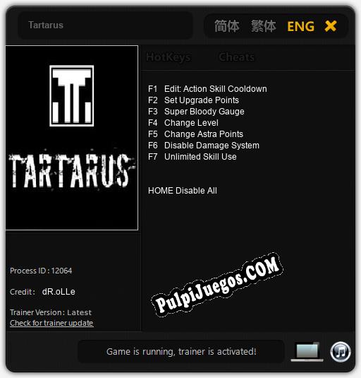 Tartarus: Treinador (V1.0.52)