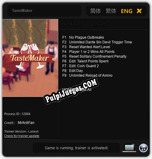 Entrenador liberado a TasteMaker [v1.0.5]