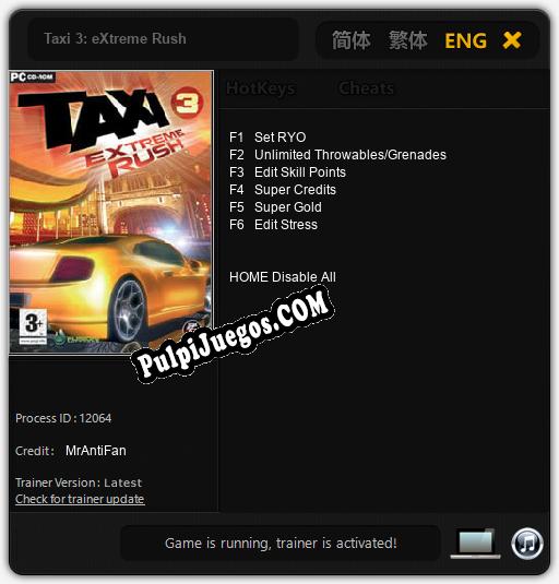 Taxi 3: eXtreme Rush: Trainer +6 [v1.7]