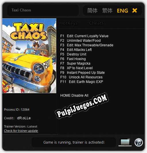 Taxi Chaos: Trainer +11 [v1.7]