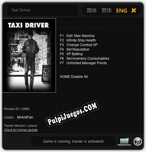 Taxi Driver: Treinador (V1.0.83)