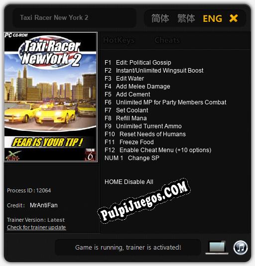 Taxi Racer New York 2: Trainer +13 [v1.2]