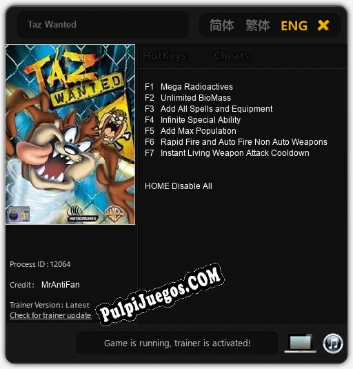 Taz Wanted: Trainer +7 [v1.8]