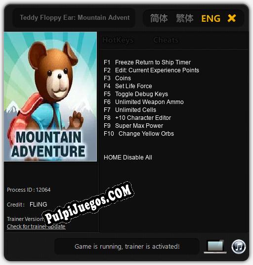 Teddy Floppy Ear: Mountain Adventure: Trainer +10 [v1.1]