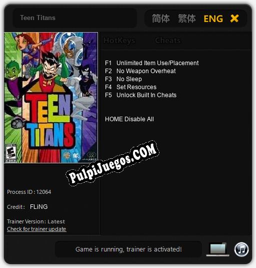 Entrenador liberado a Teen Titans [v1.0.6]