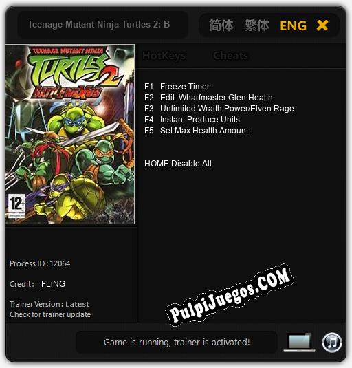 Entrenador liberado a Teenage Mutant Ninja Turtles 2: Battle Nexus [v1.0.1]