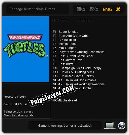 Teenage Mutant Ninja Turtles: Cheats, Trainer +15 [dR.oLLe]